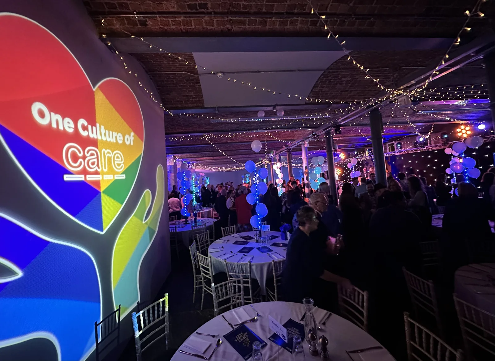 A branded corporate event in the hall at The Arches